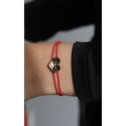 Pulsera cordón corazón elevado Oro 18kt