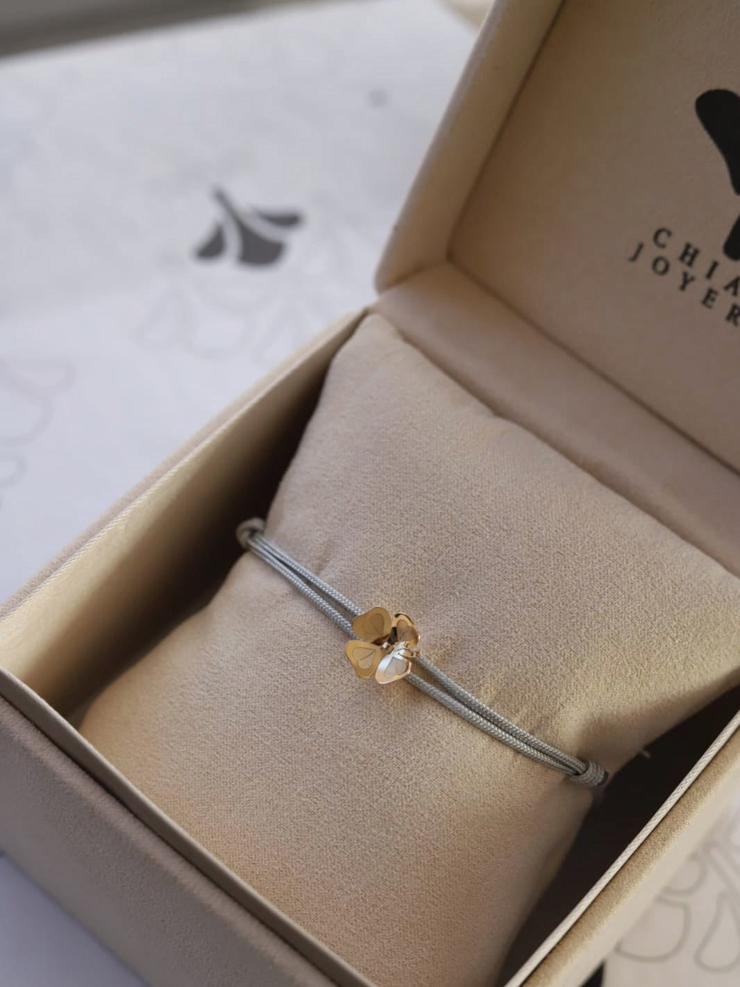 Pulsera trébol de la suerte oro 18Kt