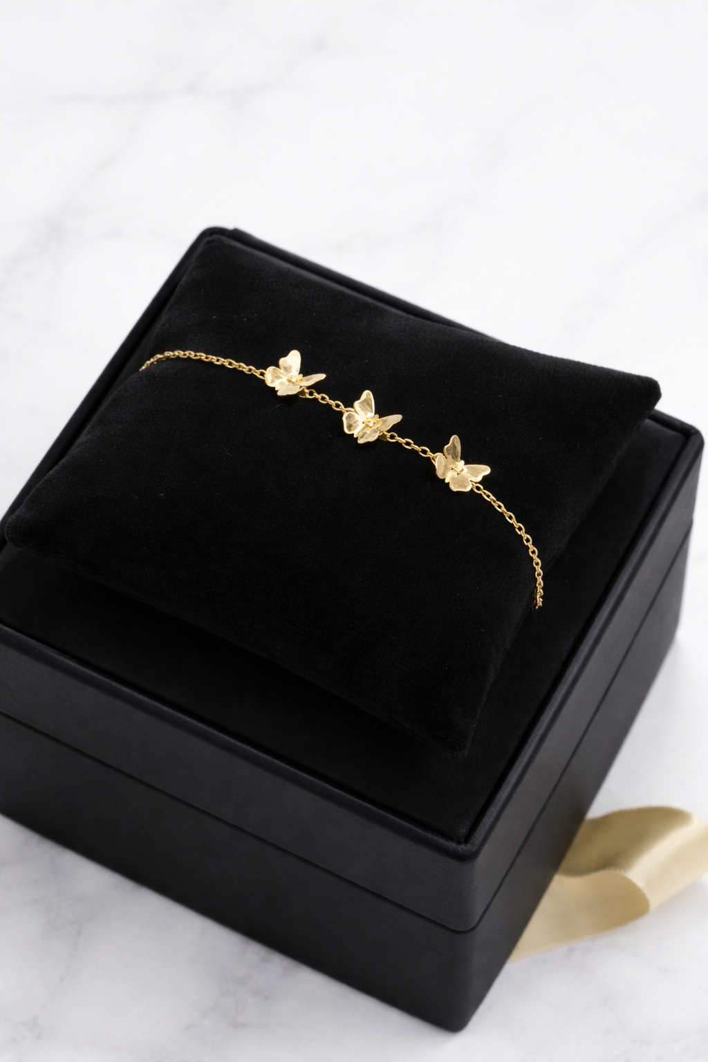Pulsera Trilogía de Mariposas oro 18 kt