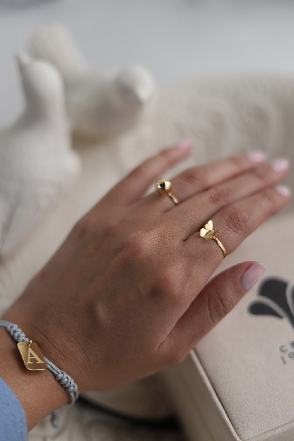 Anillo mariposa en el aire oro 18 kt