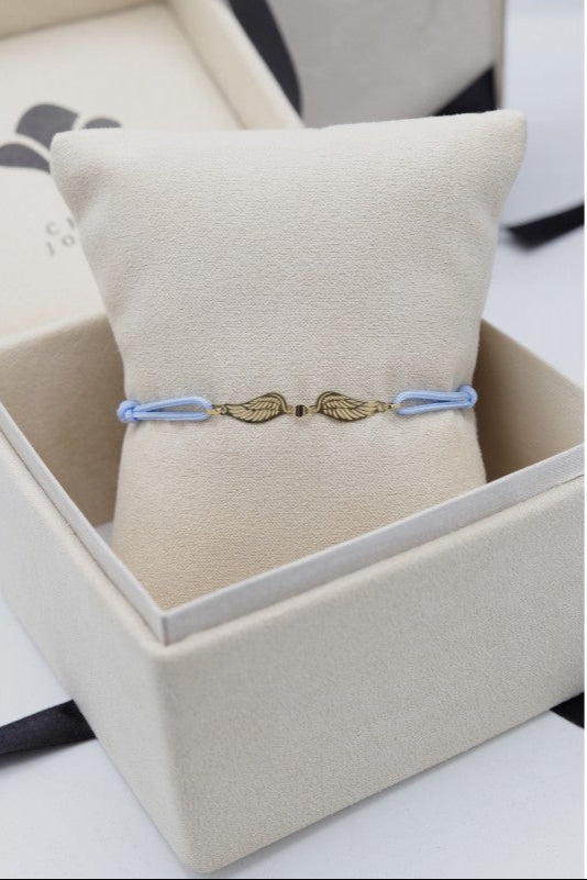 Pulsera cordón alas de ángel Oro 18kt
