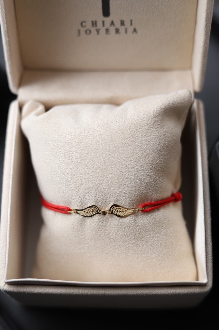 Pulsera cordón alas de ángel Oro 18kt