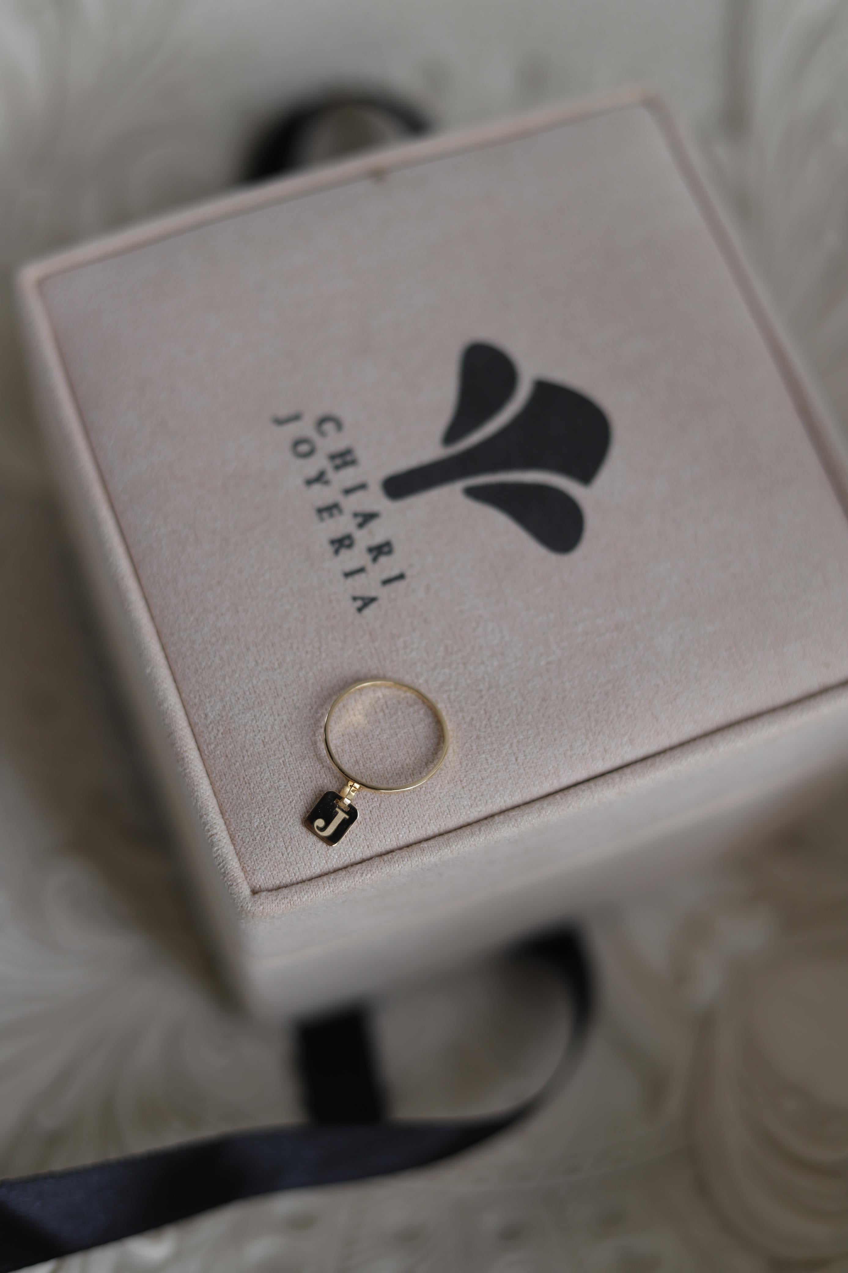 Anillo dije inicial oro 18kt